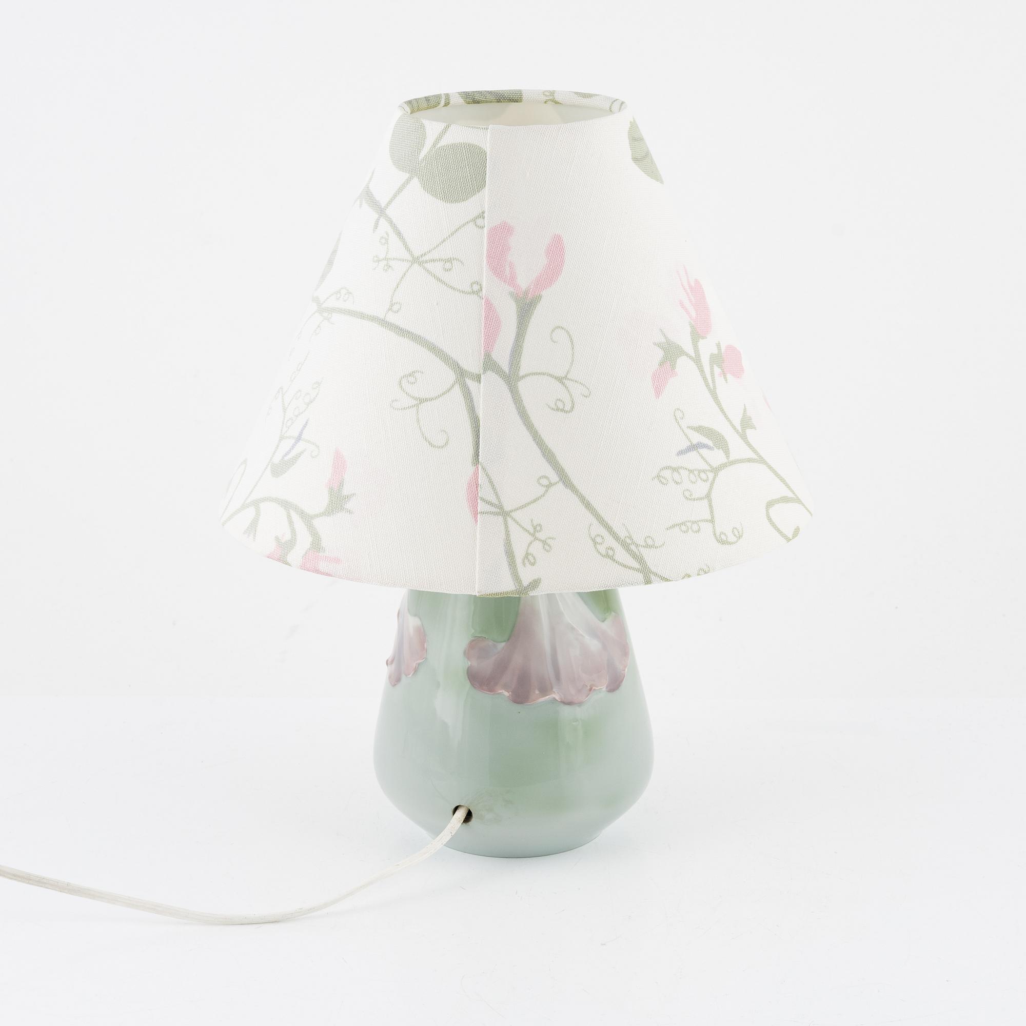 Karl Lindström, bordslampa, jugend, Rörstrand, omkring år 1900.