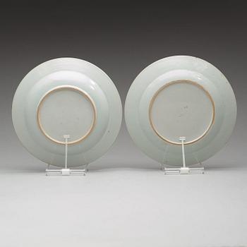 A set of seventeen famille rose plates, Qing dynasty, Qianlong (1736-1795).
