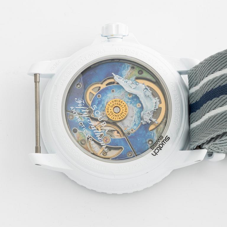 Swatch/Blancpain, Scuba Fifty Fathoms, Antarctic Ocean, wristwatch, 42.3 mm.