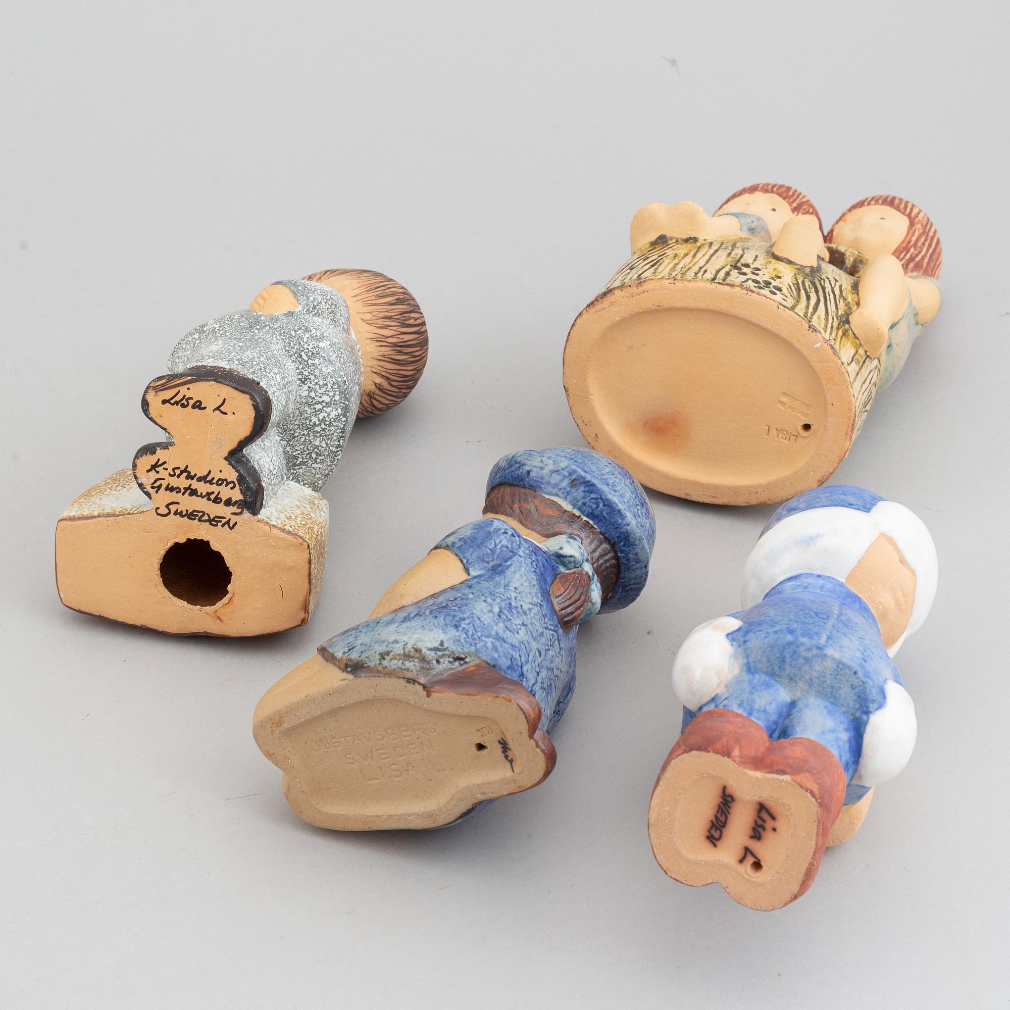 Lisa Larson, four stoneware figurines, for K-Studion, Gustavsberg.