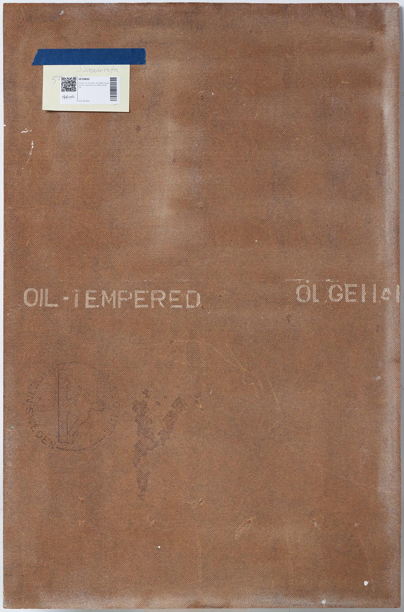 Philip von Schantz, mixed media on panel, signed and dated -68.