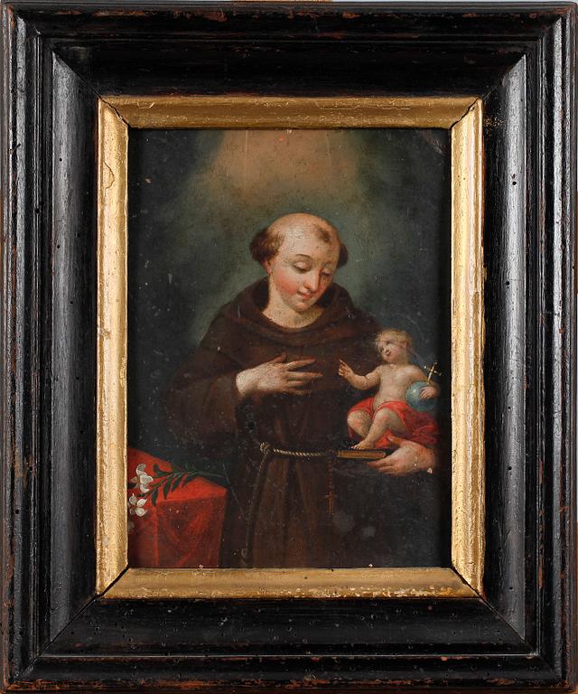 OKÄND KONSTNÄR, olja på kopparplåt, 1700-tal.