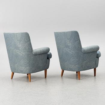 Carl Malmsten, a pair of easy chairs, OH Sjögren, end of the 20th century.