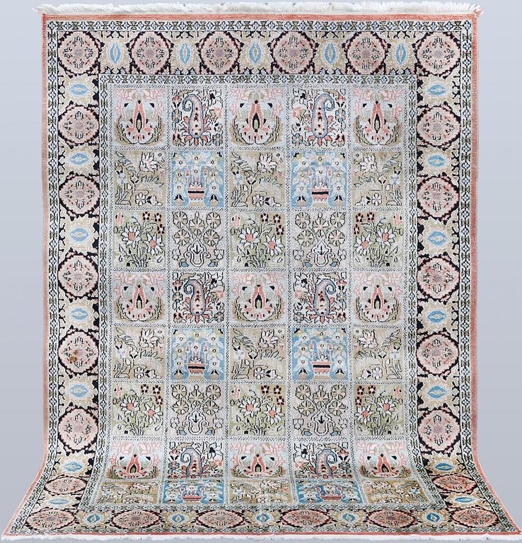 Rug, silk, Kashmir, approx. 181 x 125 cm.