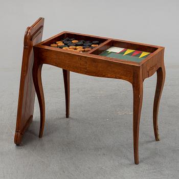 A Swedish Rococo folding top game table by Johan Wilhelm Metzmacher (master in Stockholm 1769-1783).