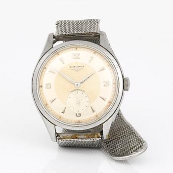 ARMBANDSUR, rostfri stål, Longines 'Automatic', omkring 1900-talets mitt.