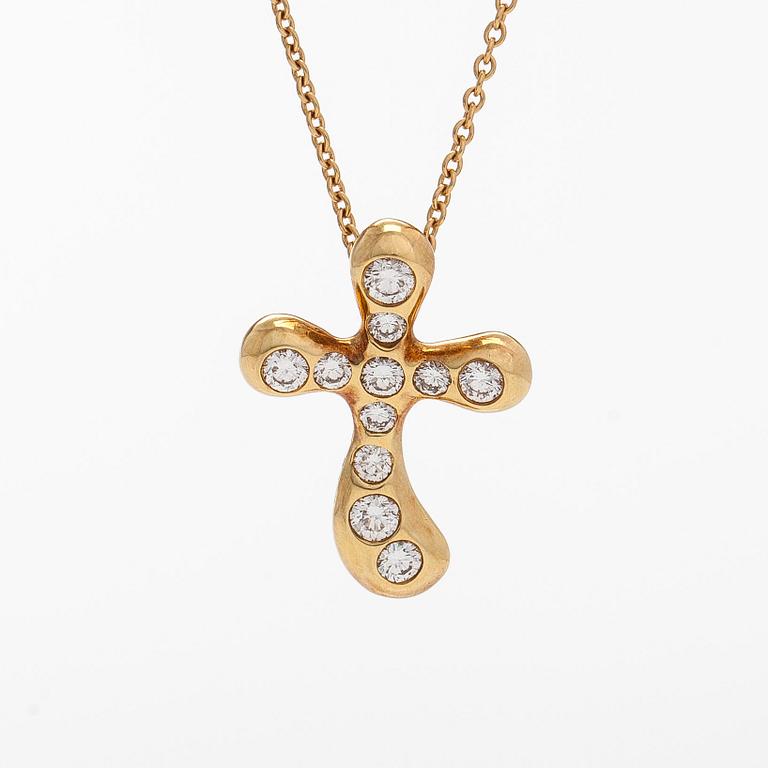 Tiffany & Co, Elsa Peretti, halsband, hänge "Etoile", 18K guld och diamanter.