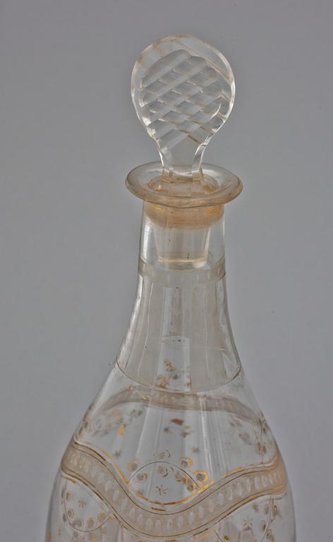 KARAFF, glas, empire, 1800-talets första hälft.