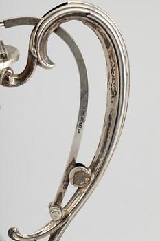 KARAFF, silver samt glas, Firma Gustaf Möllenborg, Stockholm, 1899.