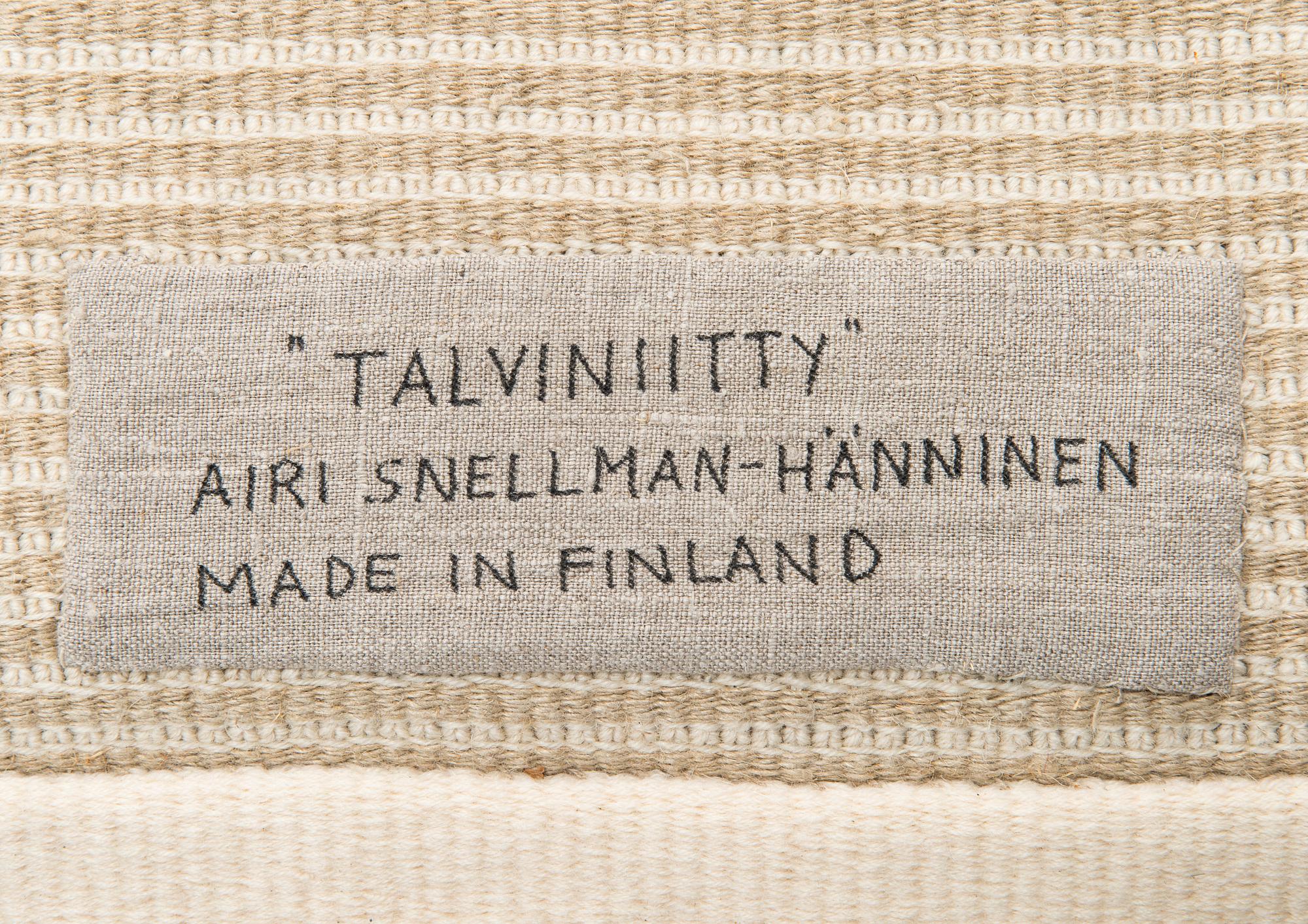 Airi Snellman-Hänninen, a rug signed Airi Snellman-Hänninen.