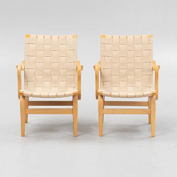 Bruno Mathsson, a pair of 'Eva' armchairs, Dux.