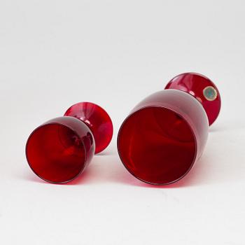 Nine second half of the 20th century glasses by Monica Bratt for Reijmyre.