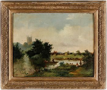 OKÄND KONSTNÄR, olja på duk, England, ej signerad, 1800-tal.