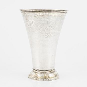 A silver beaker by Bernt Johan Eschenburg, Enköping, 1764.