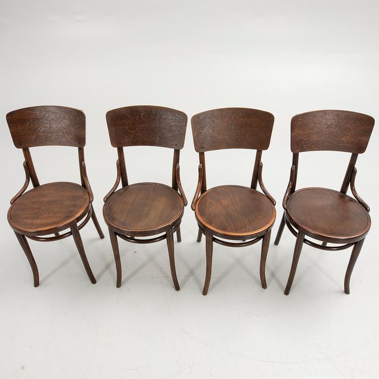 Thonet, chairs, 4 pcs, 20th century.
