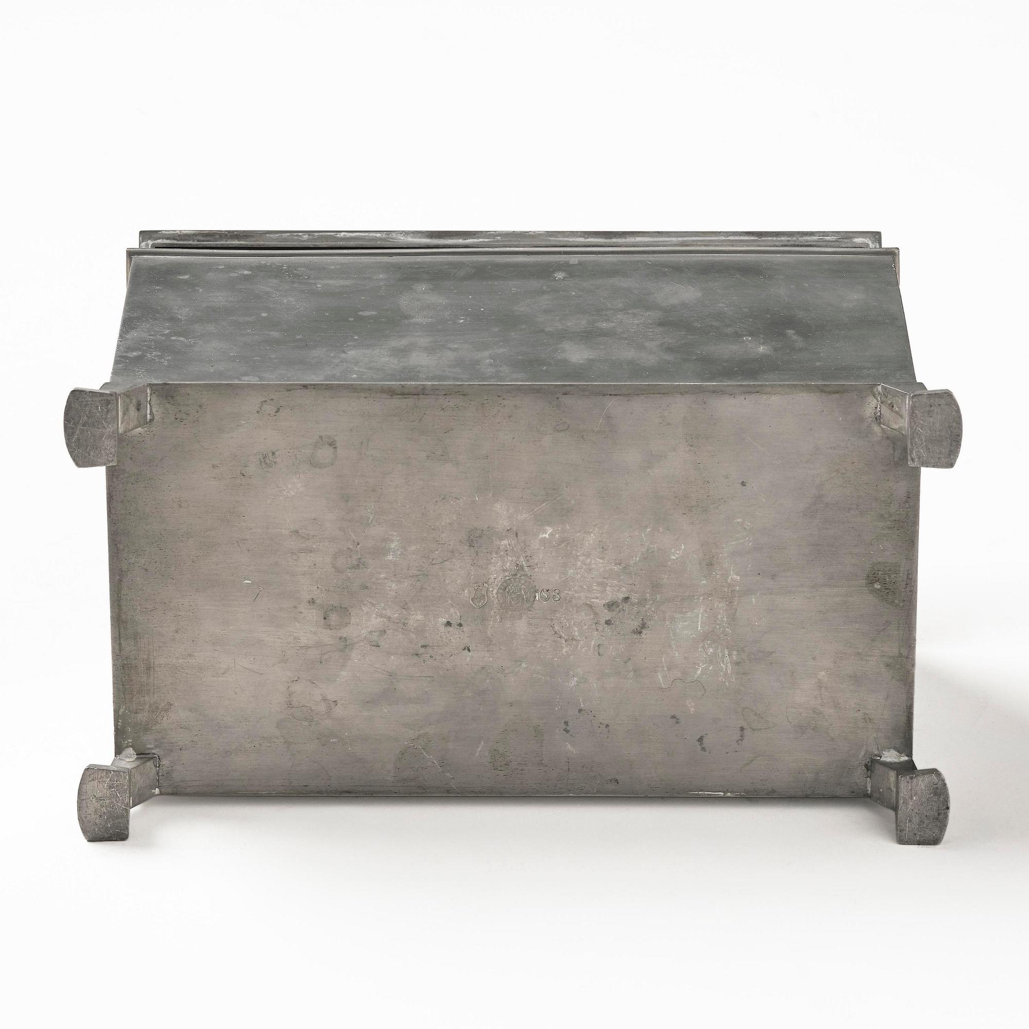 Nils Fougstedt, & Thorvald Alef, a pewter box model A 811, Firma Svenskt Tenn, Stockholm, 1929.
