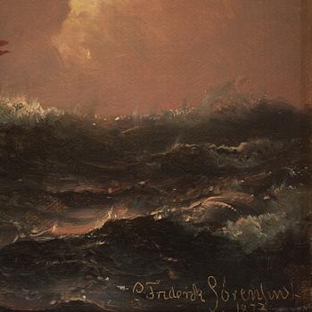 Carl Frederik Sørensen, Danish-flagged Ship on Foaming Sea.