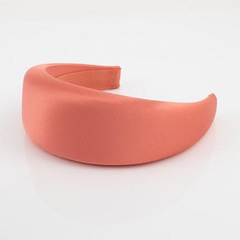 Prada, A pink satin headband.