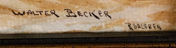 WALTER BECKER, akvarell, signerad.
