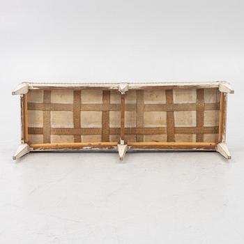 A Swedish Gustavian style bench, 19th century.,.