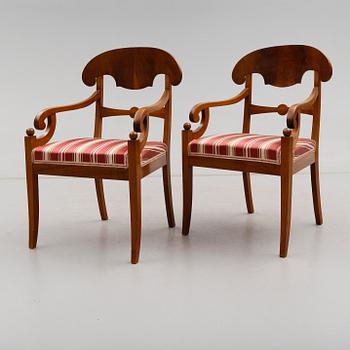 KARMSTOLAR, 1 par, Karl Johan, 1800-talets mitt.