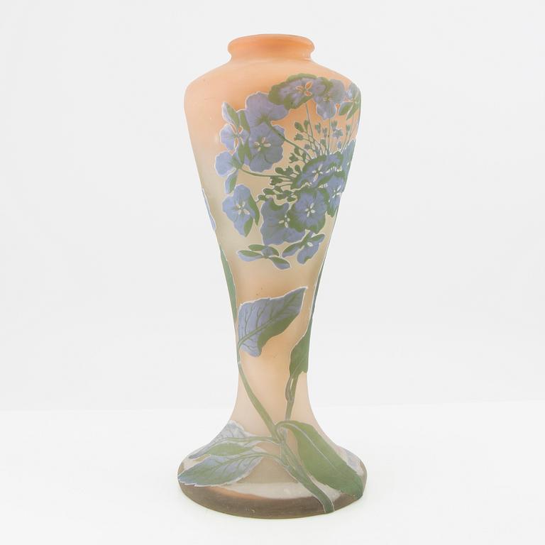 Emile Gallé, lampfot/vas Frankrike Art Nouveau tidigt 1900-tal.