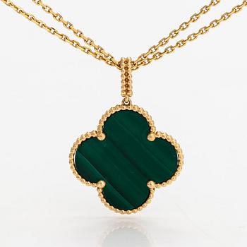 Van Cleef & Arpels, An 18K gold and malachite "Magic Alhambra" necklace. Marked VCA, JE472415.