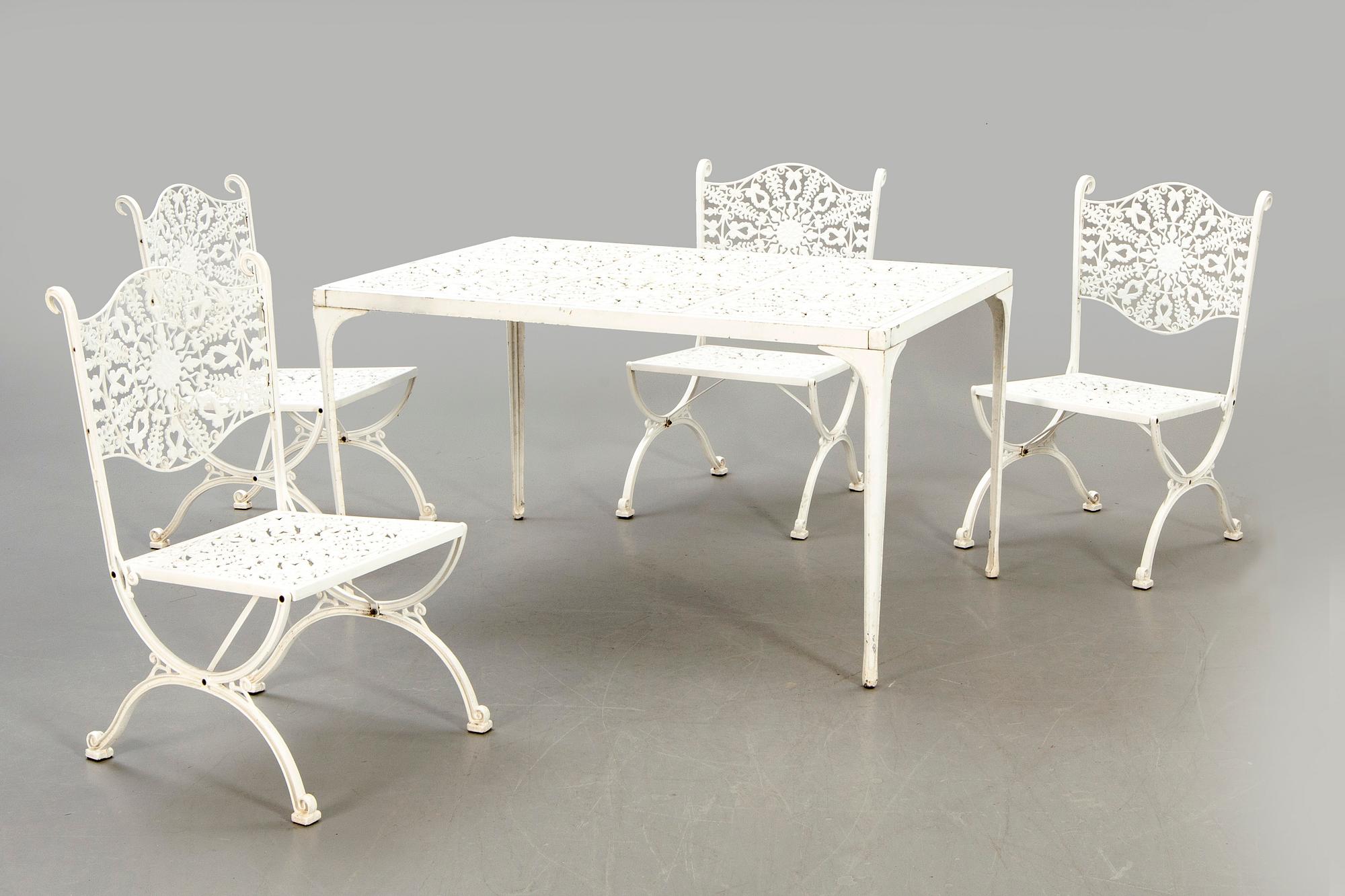 Garden group, table, chairs, 4 pcs, last part of the 20th century.