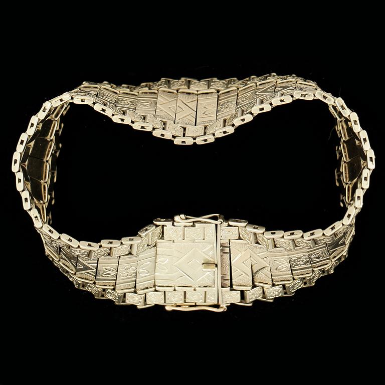 ARMBAND, 14k guld. Vikt 33g.