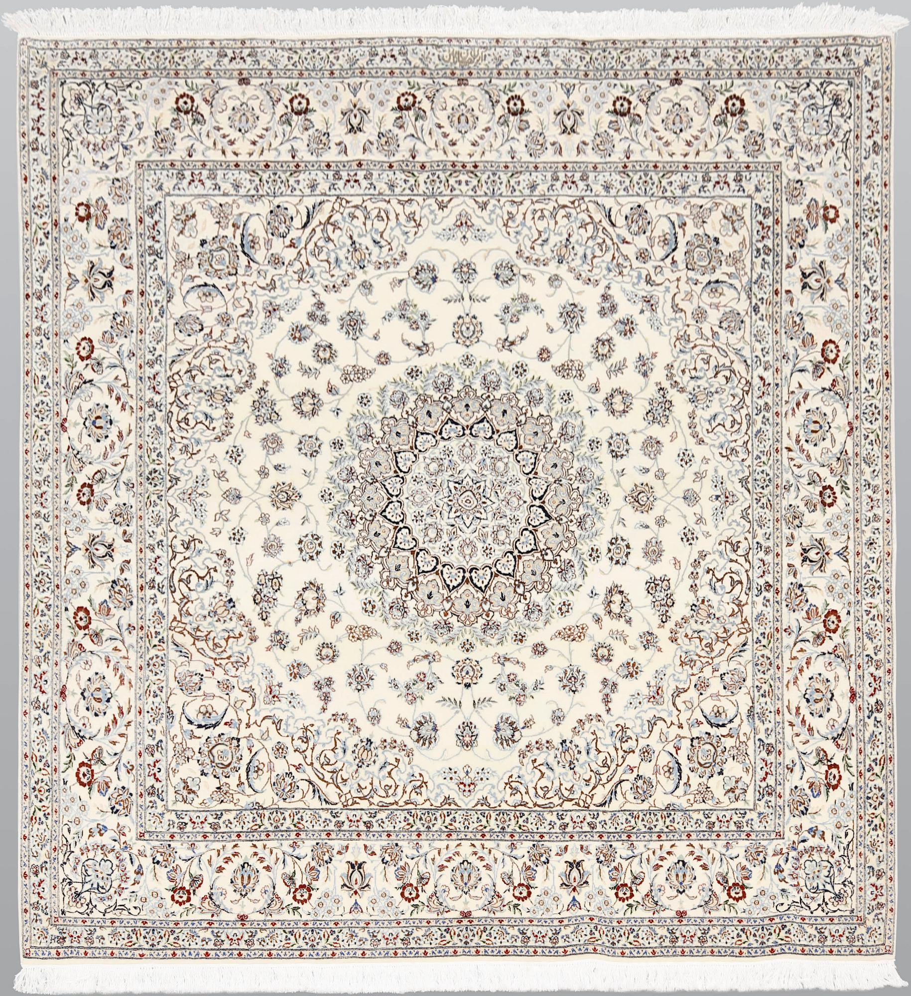 Rug, Nain, part silk, so-called 4 LAA, approx. 207 x 194 cm.