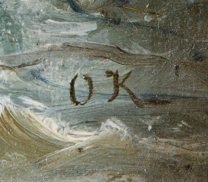 Oscar Kleineh, Mor och barn vid stormande Hav.