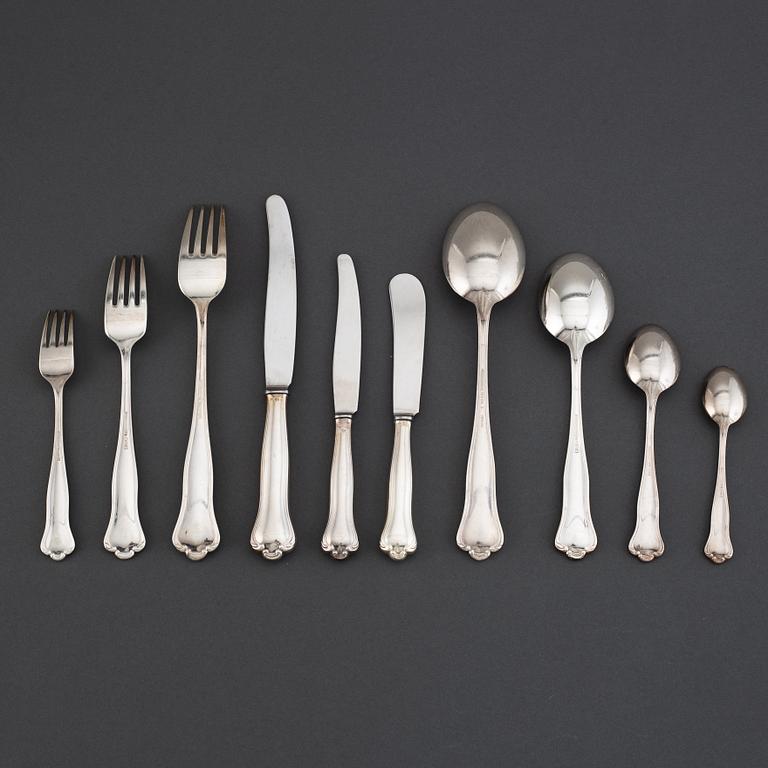A silver cutlery, CG Hallberg, 'Kungsholm'. (109 pc).