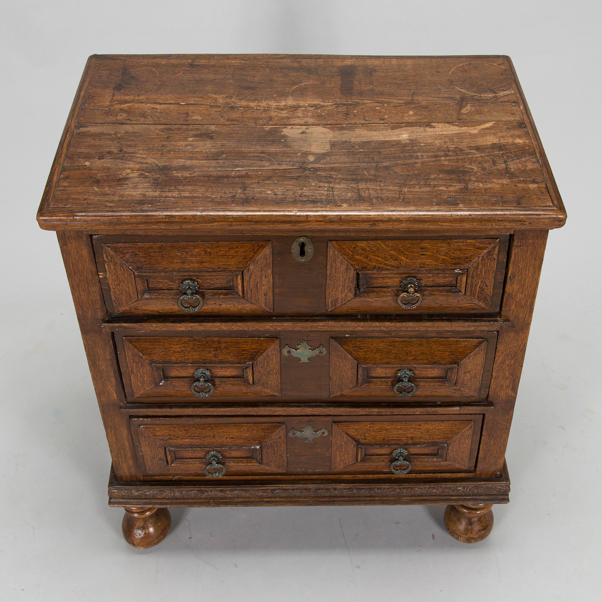 Byrå, senbarock, England, 1700-talets mitt och 1900-tal.