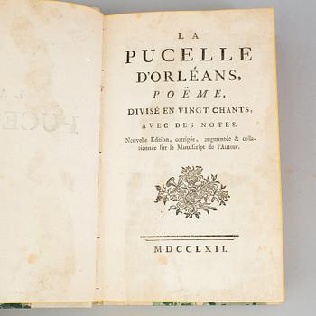 A book, Francois de Voltaire: La Pucelle d'Orleans. […] Nouvelle edition, 1762.