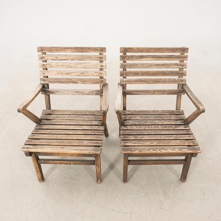 Carl Malmsten, trädgårdsmöbel 3 dlr "Bergshamra" Ingelsta-verken Södertälje 1900-talets senare del.