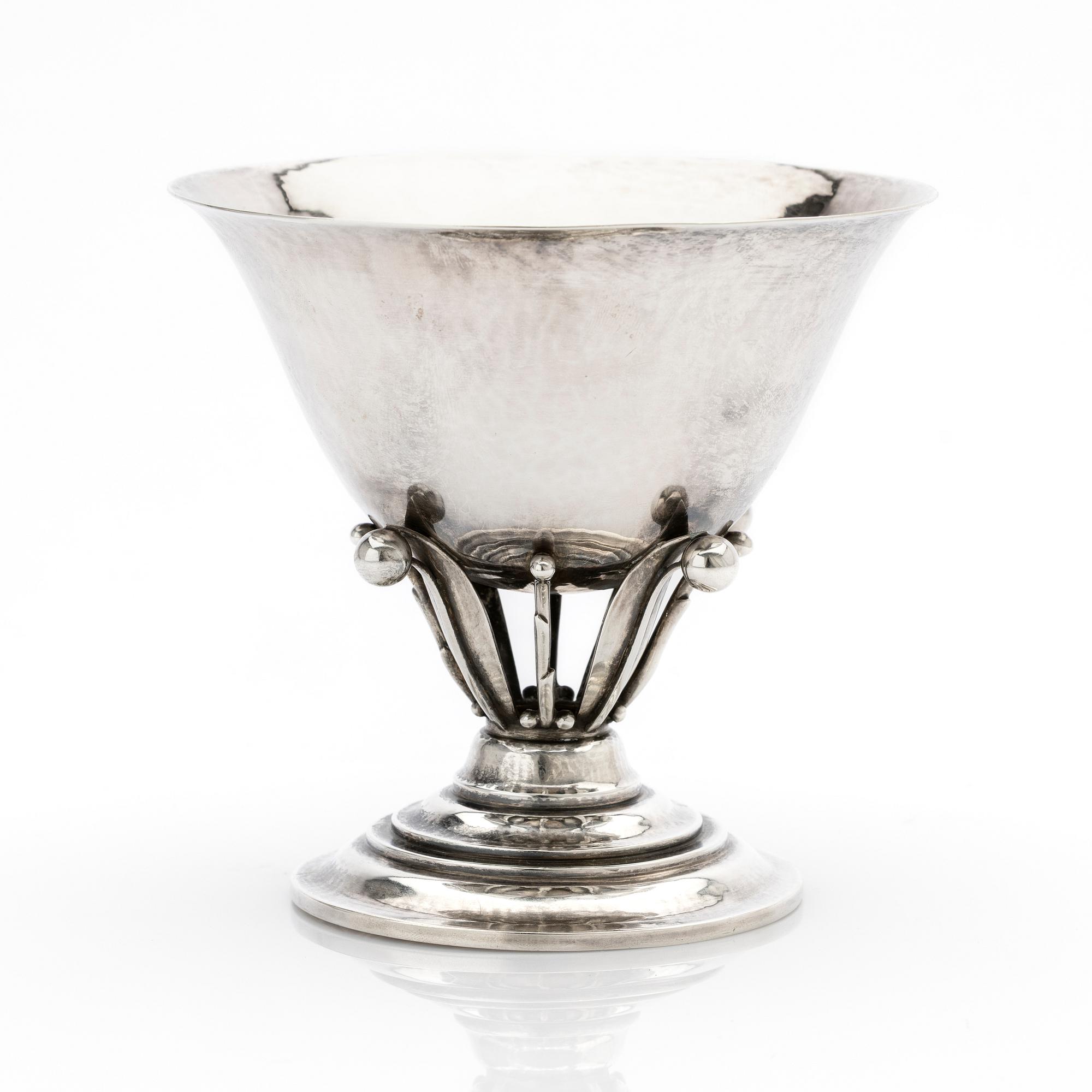 Johan Rohde, bowl on foot, sterling silver, Georg Jensen, Copenhagen, 1920.