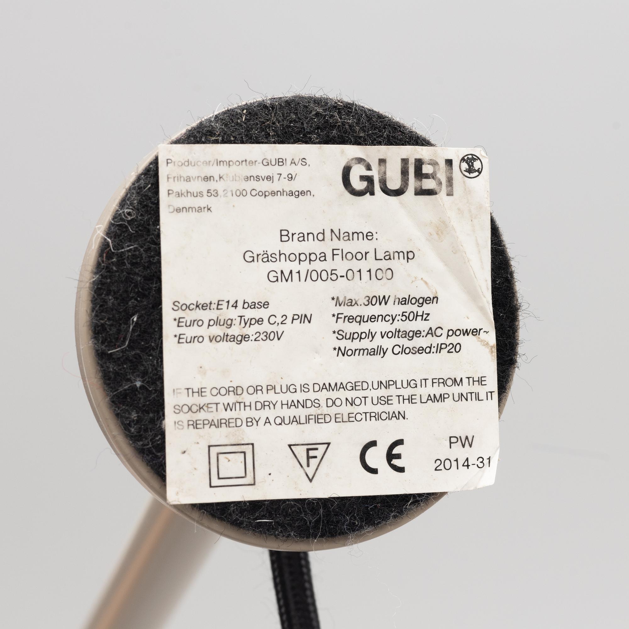 Greta Magnusson Grossman, floor lamp, "Grasshopper", GUBI, Denmark.