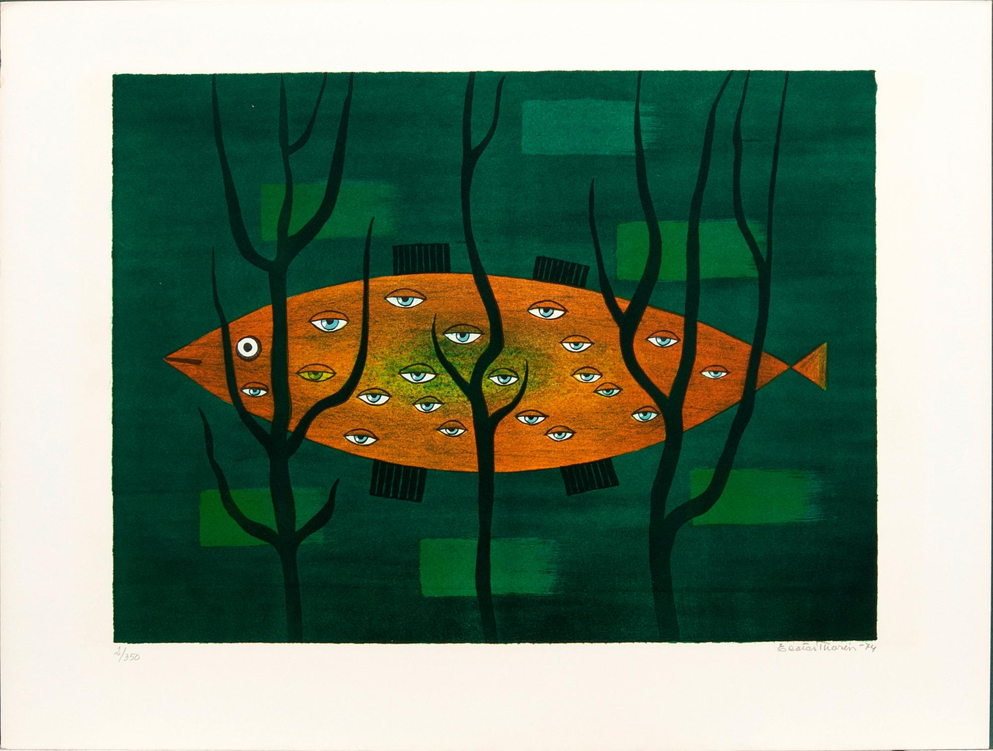 Halmstadgruppen Fyrtiofem år, mapp,  med 6 färglitografier, signerade och numrerade 2/350.