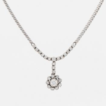 Brilliant-cut and eight-cut diamond necklace.