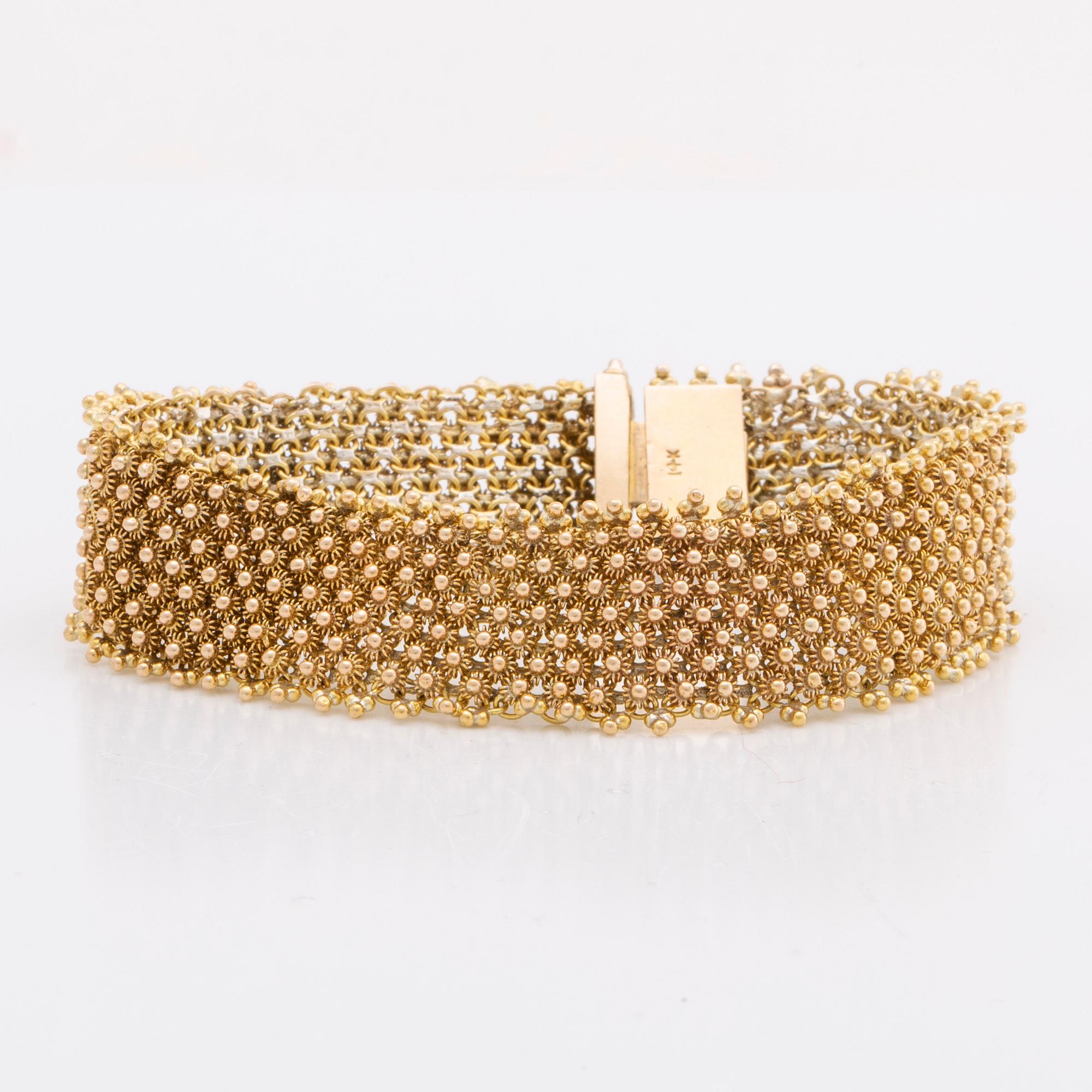 BRACELET 14K gold, 38,3 g, approx 18 x 2 cm.