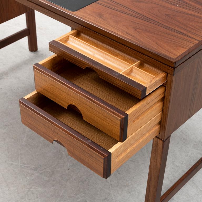 Torbjørn Afdal, a 'Minerva' rosewood desk and a chair, Bruksbo, Haug Snekkeri AS, Norway, 1960's.