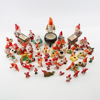 A collection of gnomes, approximately 50 pcs, 20th century.