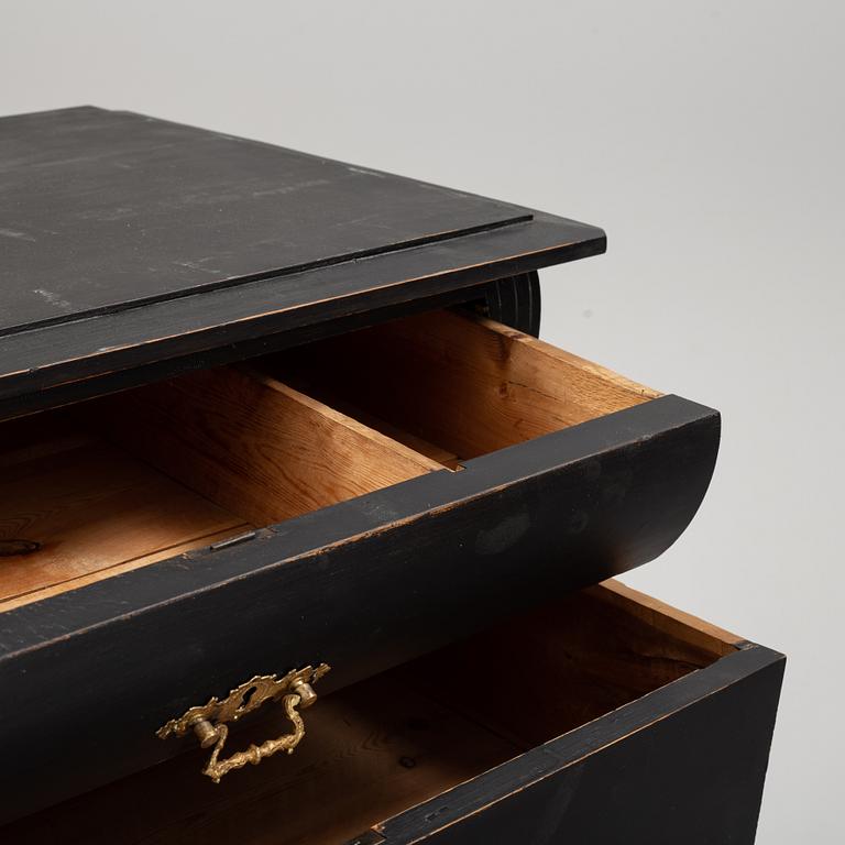 A painted chest of drawers, circa 1900.