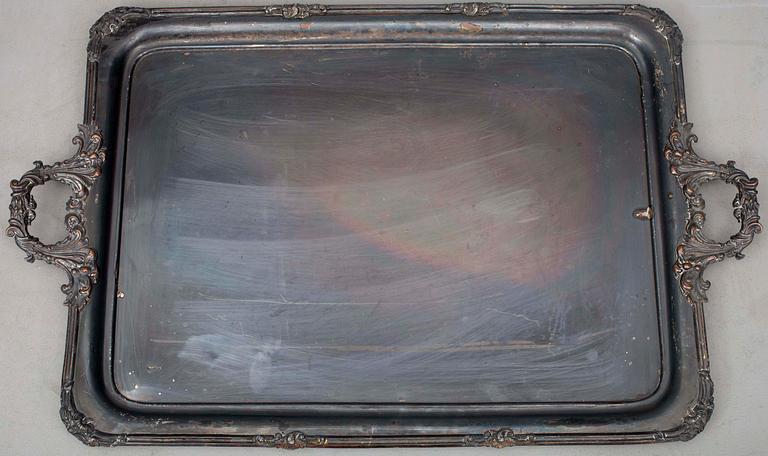 BRICKA, försilvrad, 1800-talets mitt.