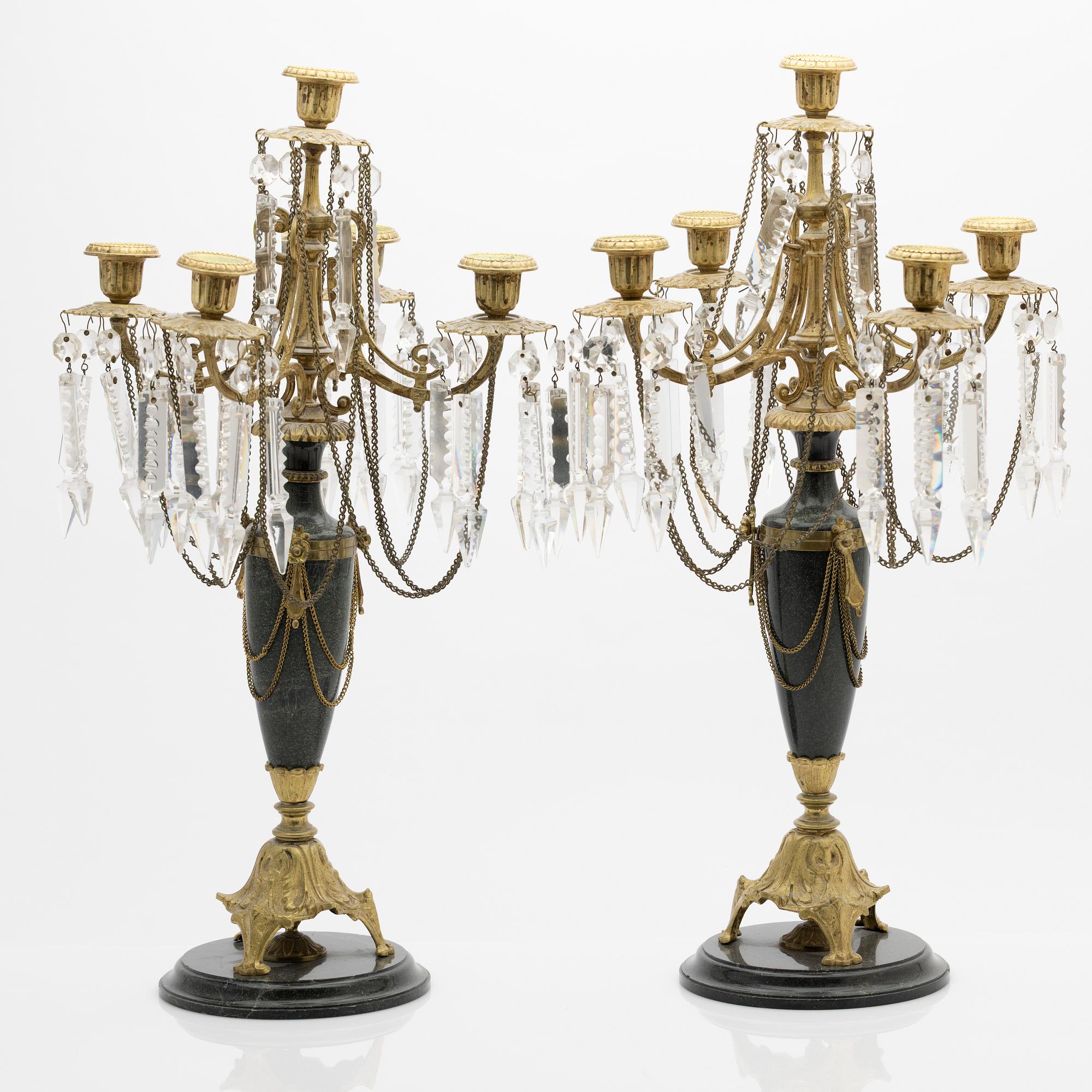 Candelabra, a pair, Osarian, late 19th century.
