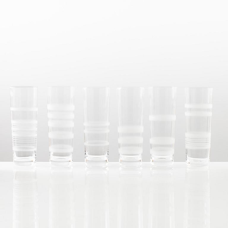 Ingegerd Råman, champagneglas, 12 st, "Slowfox", Orrefors, 1900-tales senare del.