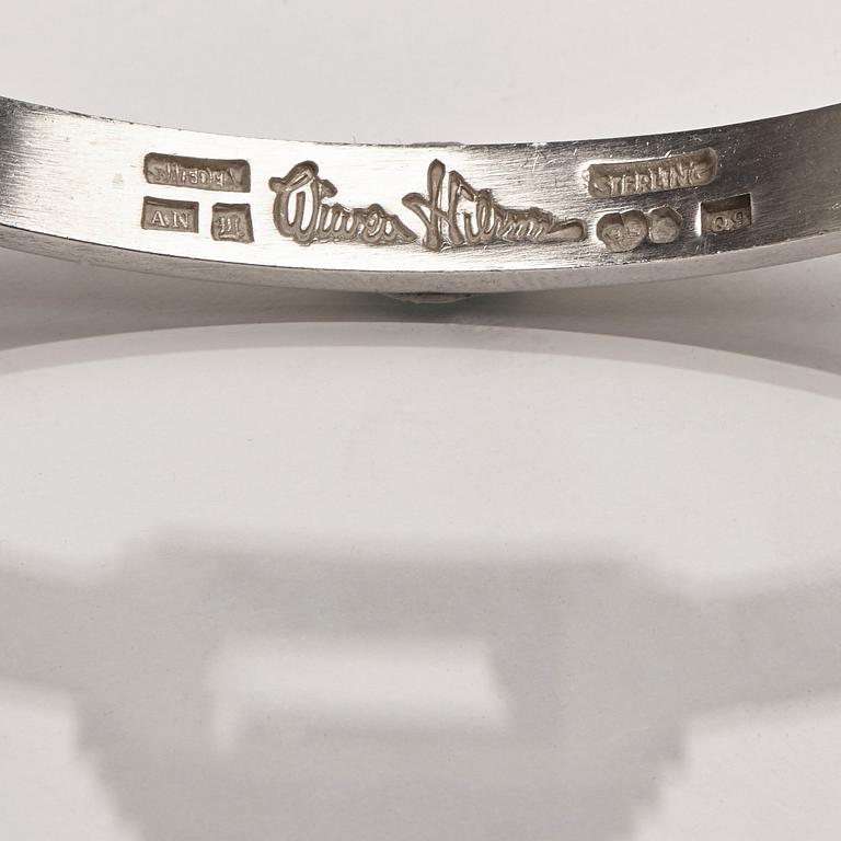 Wiwen Nilsson, armring, Lund 1966, sterling med bergkristall.