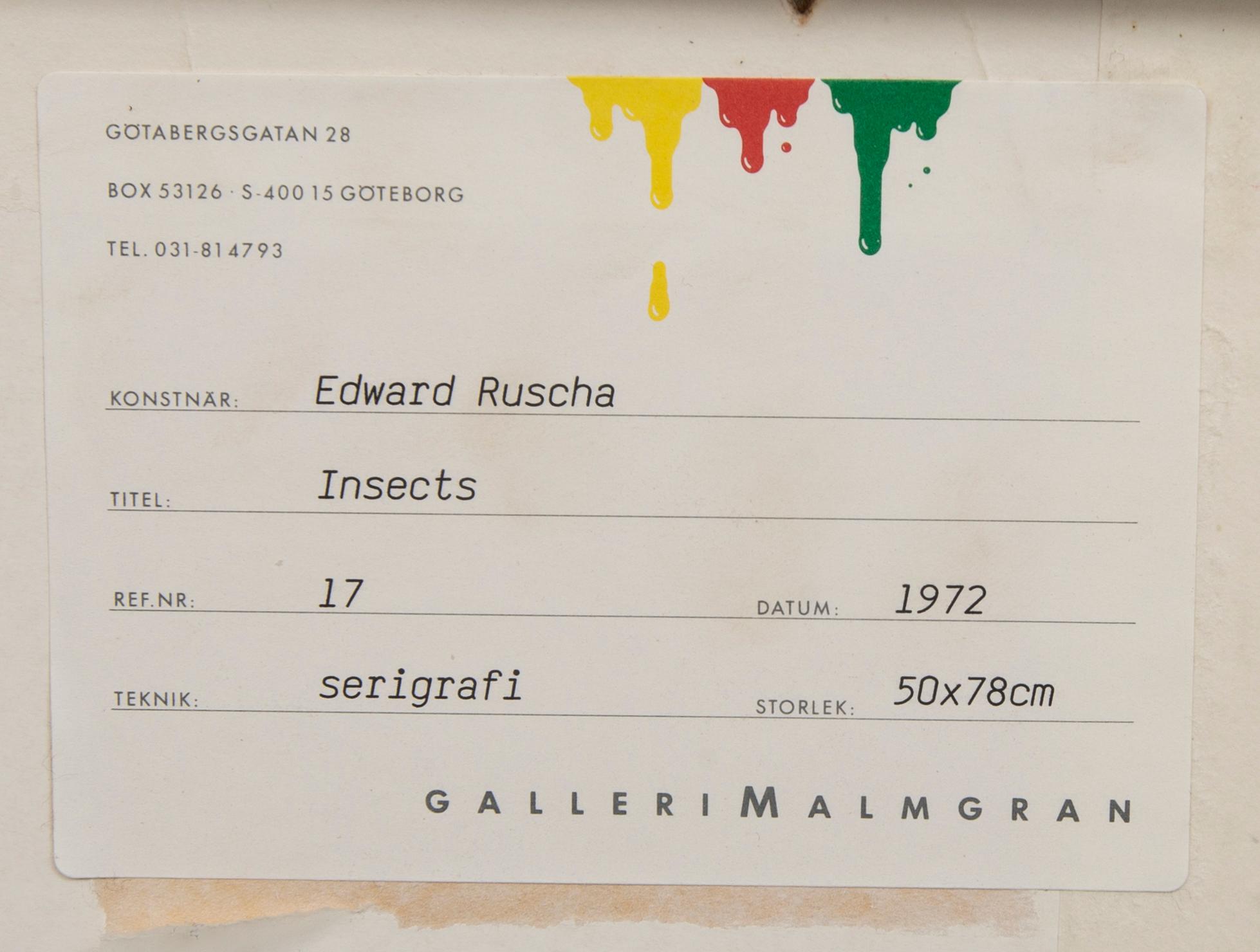 Edward Ruscha, serigraph signed dated and numbered 1972 91/100.