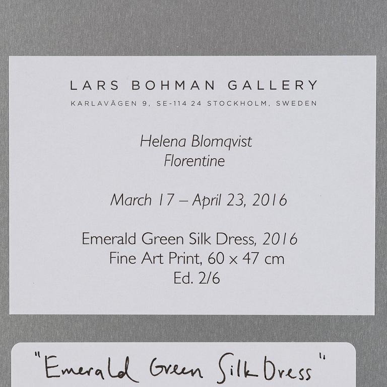 Helena Blomqvist, "Emerald Green Silk Dress", 2016.