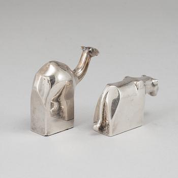 Two electro plated zinc figurines from Dansk Designs, Japan.